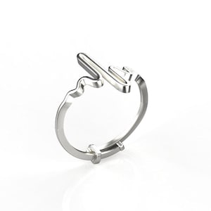 Middle Finger Heartbeat Silver Ring | Christmas Gift | Statement Ring for Lovers
