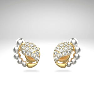 Tiny Baby Foot Studs Diamond Earrings | Keepsake Mom Gift | Silver Newborn Baby Feet Charm