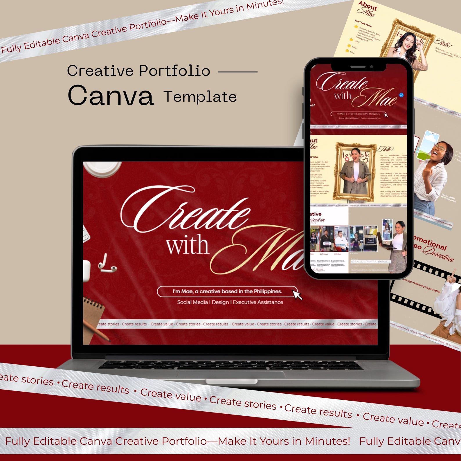 Editable Canva Portfolio Template for Creatives (digital Download) - Etsy