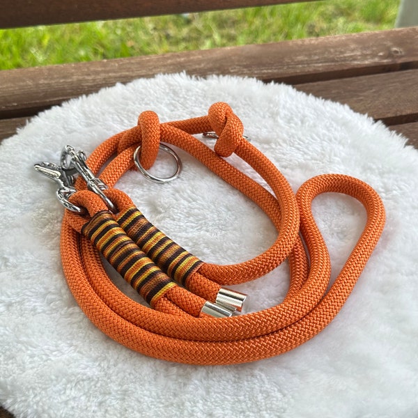 Dog leash made of rope, rope leash, dog leash handmade in orange