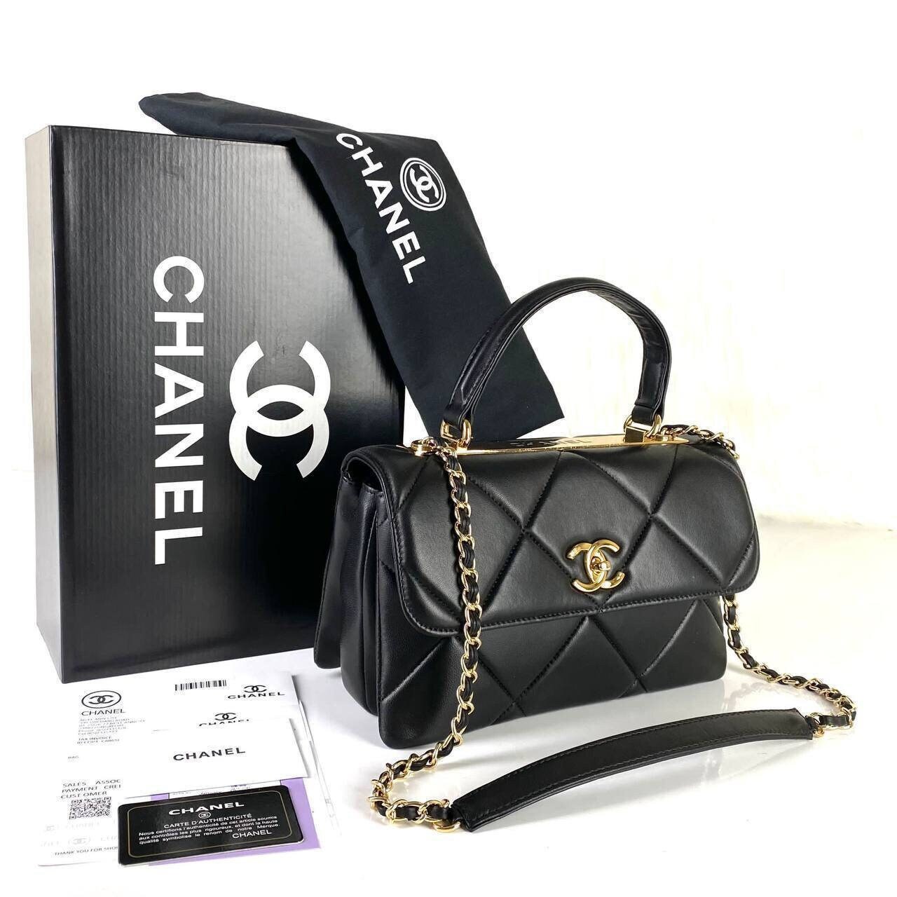 CHANEL 18K Lucky Charms Mini O-Case Black Beauty CC Pouch GOLD Mademoiselle  NEW