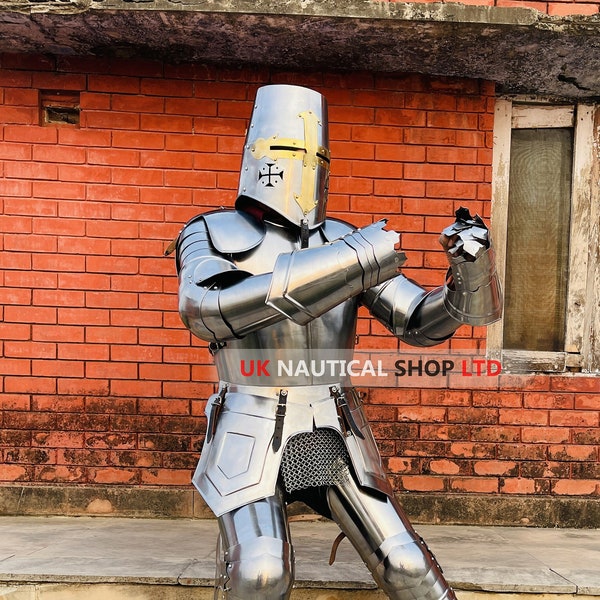 Medieval Templar Knight Armor Suit