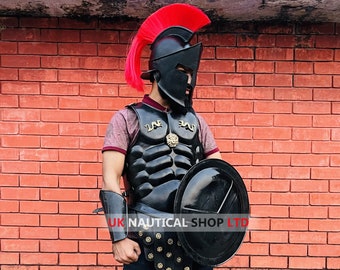 300 armure du roi Leonidas | Ensemble de costume noir spartiate