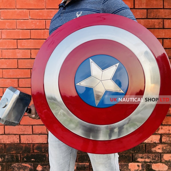 Bouclier Captain America - Le premier bouclier vengeur - Bouclier Steve Rogers avec marteau de Thor