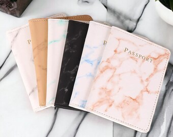 Marble Leather  Passport Cover | Travel ID Credit Card Case | Passport Holder | Unisex Travelling Passport Case | Travelling Gift Ideas |