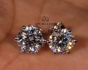 Round Cut Lab Grown Diamond Wedding Earrings, Round Diamond Studs, Diamond Stud Earrings for Women, Birthday/Anniversary Gifts Women jewelry