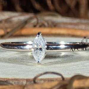 Marquise Engagement Ring for Her Lab Grown Diamond Ring Marquise Cut Wedding Ring Solitaire Anniversary Ring for Wife Gift , Wedding Gift