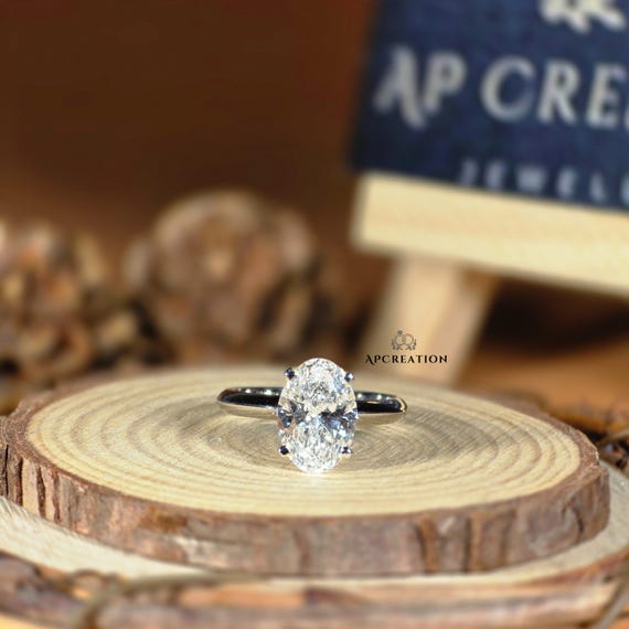 2ct Oval Cut Lab Grown Diamond Engagement Solitaire Wedding Ring