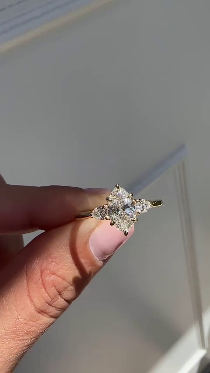 2.0 CT Marquise Cut Colorless Moissanite Engagement Ring