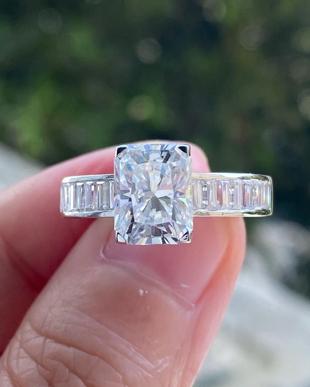 6.0ct Radiant Cut Half Eternity Bridal Set main image 1