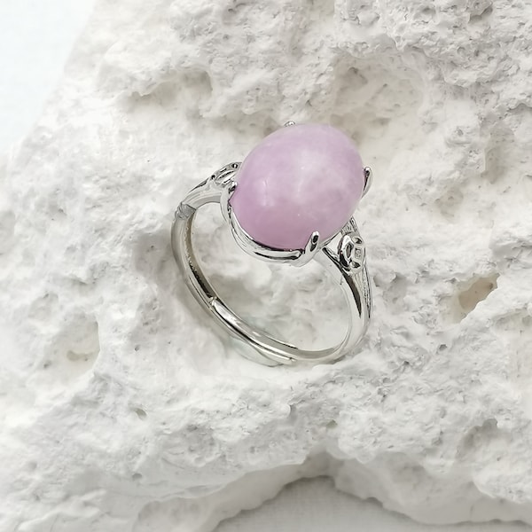 Bague Kunzite | Bijou pierre naturelle | Bague réglable-ajustable femme | Bijou bohème | Bague pierre semi précieuse | Lithothérapie Kunzite