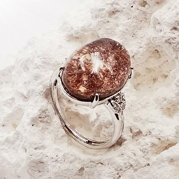 Bague Quartz Fantôme | Bague en pierre naturelle | Bague réglable-ajustable | Lithothérapie | Bijou pierre naturelle | Idée cadeau femme