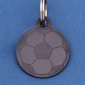 Football Pet Id Tag Black Aluminium