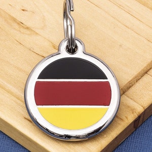 German Flag Pet ID Tag Germany Flag Pet Tag Germany Flag Dog Tag Stainless Steel Pet Identity Tag Durable Pet Id Tag