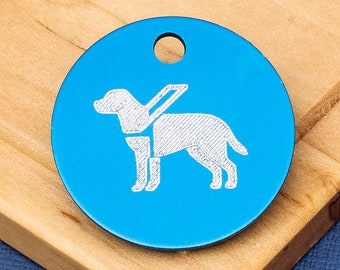 Guide Dog ID Tag, Assistance Dog ID Tag, medical alert, assistance animals - Blue