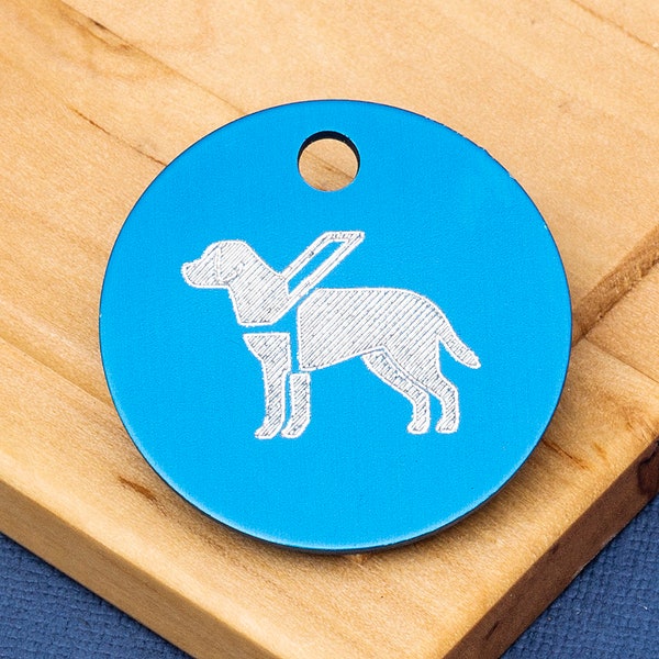 Guide Dog ID Tag, Assistance Dog ID Tag, medical alert, assistance animals - Blue