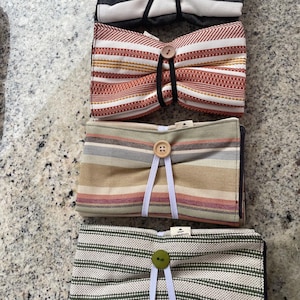 Handmade Waterproof Sit Mat: Striped Cotton Top, Padded Foldaway