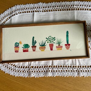 Quadro con acquerello originale di succulente