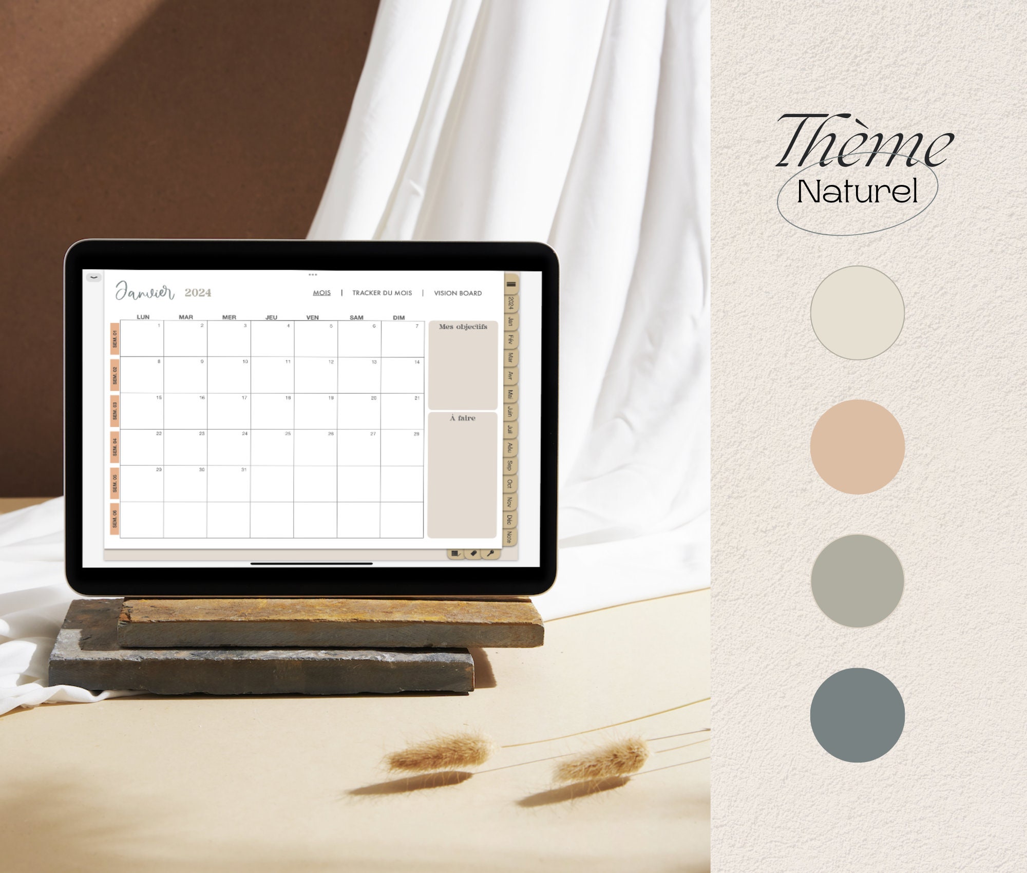 Digital Planner in French Dated for 2024 Nature Theme - Etsy