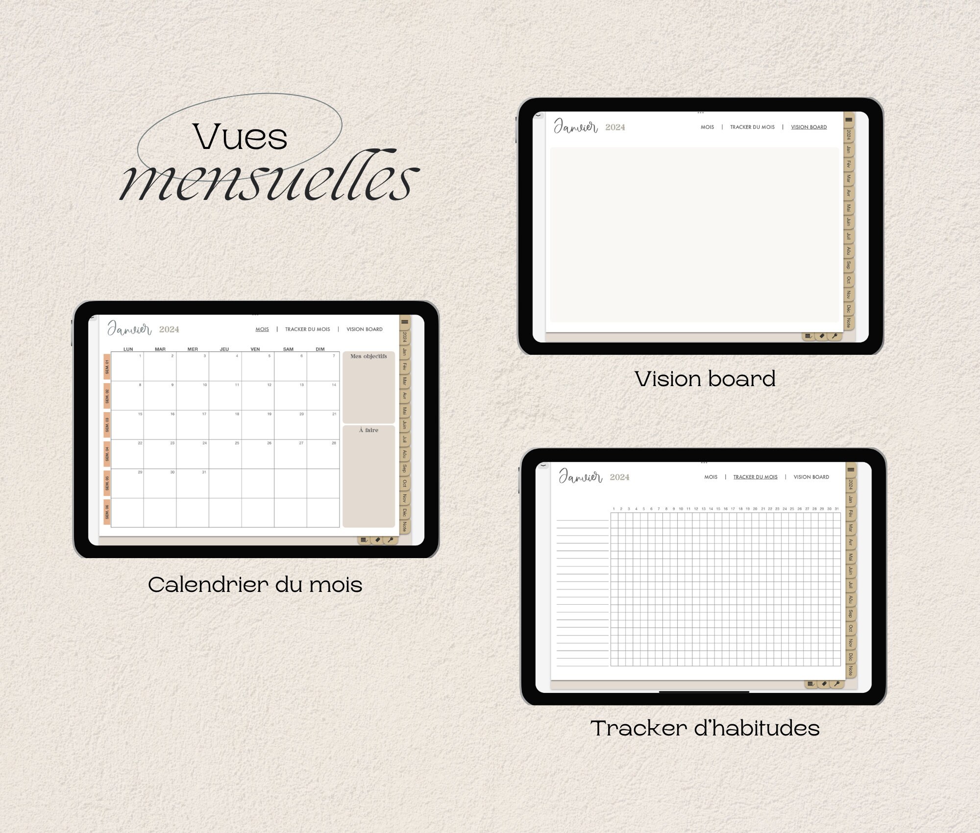 Digital Planner in French Dated for 2024 Nature Theme - Etsy