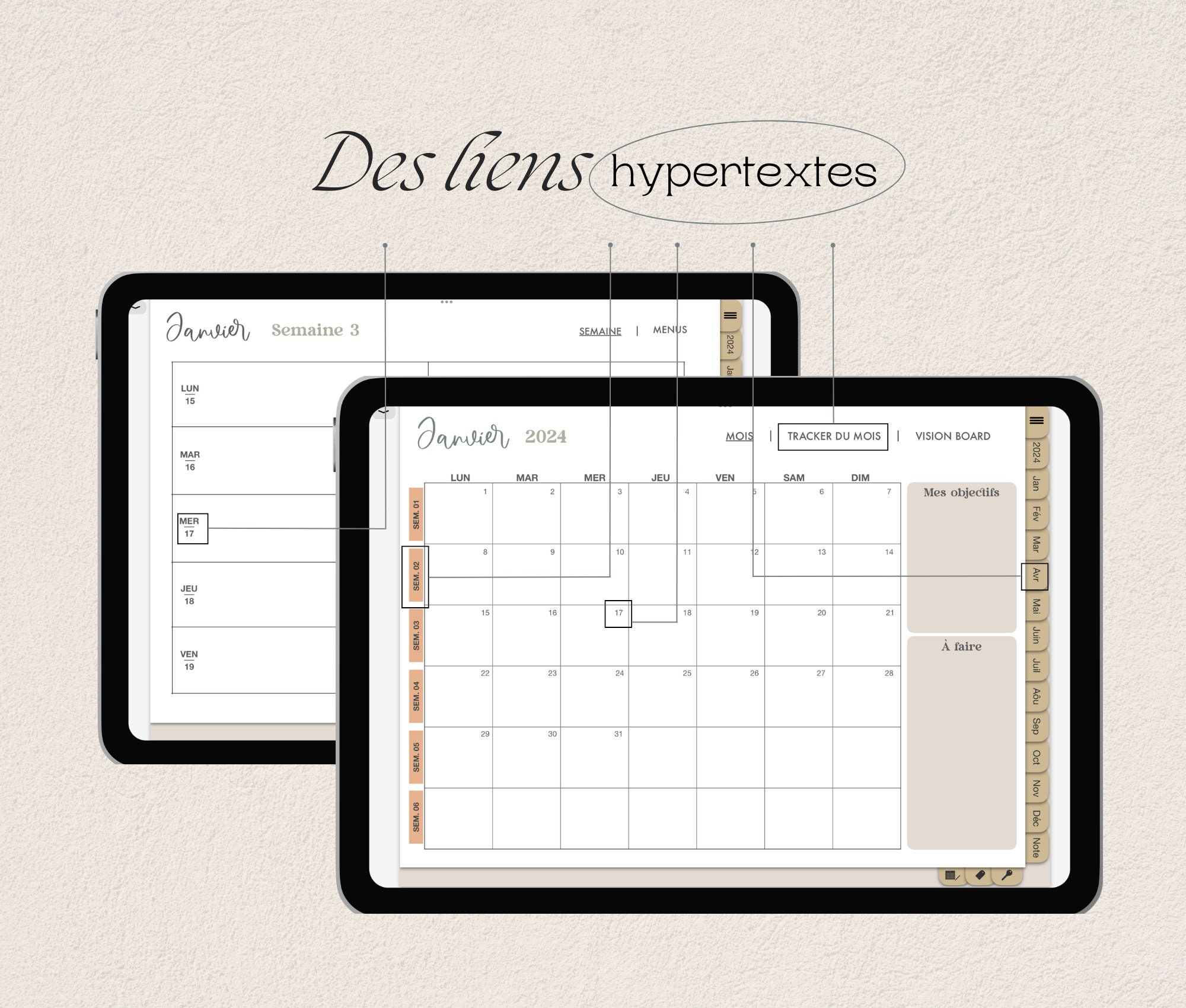 Digital Planner in French Dated for 2024 Nature Theme - Etsy