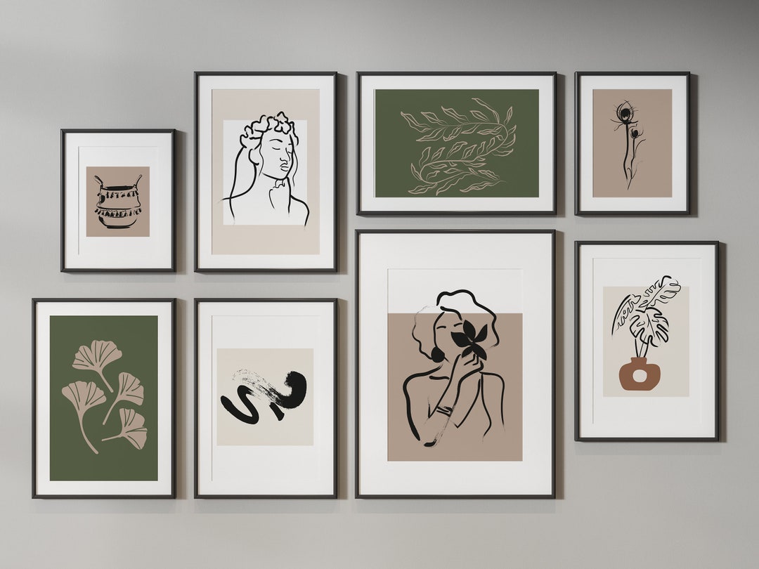 Modern Gallery Wall Set, Set of 8, Abstract Poster Set, PRINTABLE Wall ...