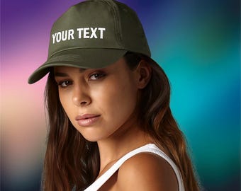 Custom Vintage Cap Personalised Embroidery Text UK | Cotton SnapBack, dad hat, summer hat, baseball cap, cool cap | Gift Idea for him her
