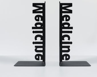 Medicine Metal Bookends, Doctor Gift Idea, Doctor Specialized Bookend, Unique Bookend, Christmas Gift, Housewarming Gift, Gift For Booklover