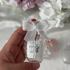 Personalized Acrylic Favor Bottles, Wedding Bridal Shower Gifts, Ribbed Perfume Bottles (35ml)