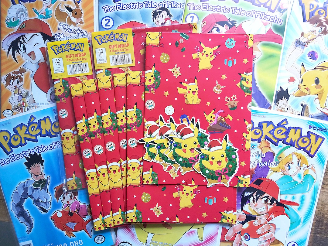 Pokémon Christmas Gift Wrapping Paper Etsy