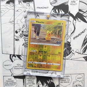 pikachu pokemon go card holo Sword and Shield Black Star Promo #SWSH234 Tra – Rotterdam Comics Shield Promo Cards Singles Pikachu - 027/078 Cosmos Holo
