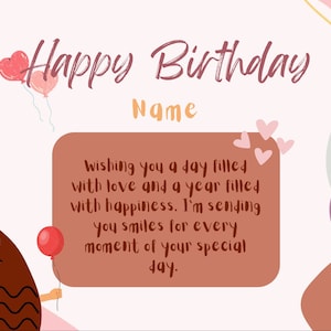 Birthday wish card for loved one