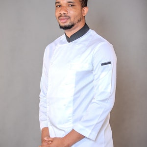 Chef Uniform, Cooking Chef Coat, 3/4 Sleeve Double Breasted Chef Coat, Personalized Chef Jacket, Kitchen Wear, Gift for Chef