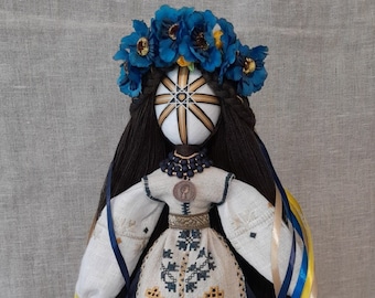 Handgemachte Ukrainische Motanka-Puppe, Gestickte Textilkunst, Sammlerpuppe