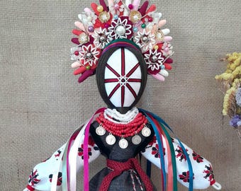 Handgjord ukrainsk Motanka-docka, OOAK konstdekor, samlarobjekt i mjuk skulptur