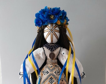 Muñeca Motanka ucraniana hecha a mano, arte popular único, decoración étnica coleccionable.