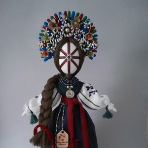 Handgjord arvsmotankadocka, unik textilkonst, traditionell ukrainsk docka