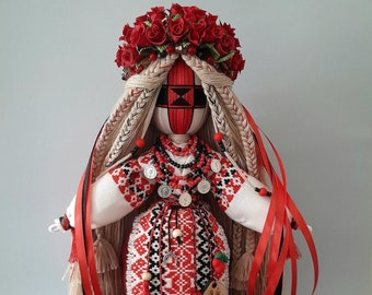 Handgjord ukrainsk Motanka-docka, samlarobjekt i arv, textilkonst