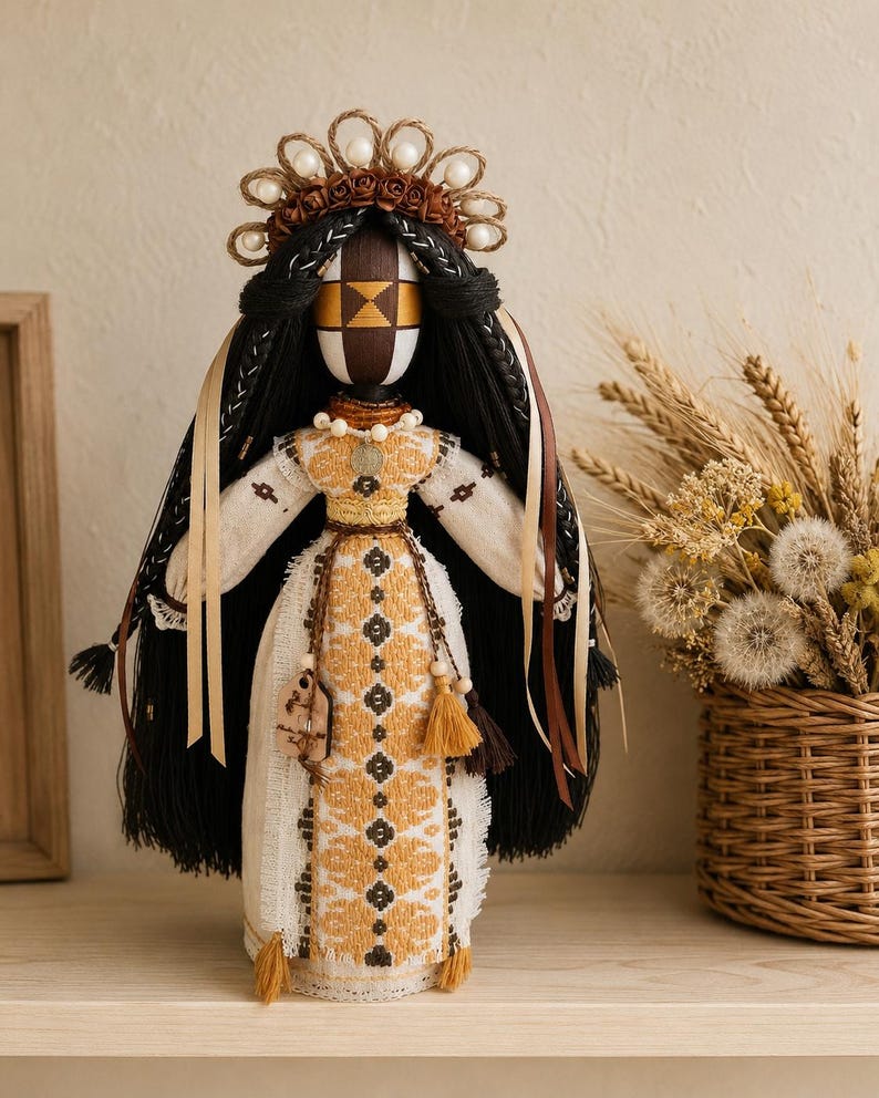 Handmade Ukrainian Heirloom Motanka Doll, Collectible Textile Doll, Slow Living Decor image 2