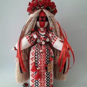 Handgjord ukrainsk Motanka-docka, samlarobjekt i arv, textilkonst
