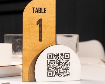 QR code menu table sign double-sided
