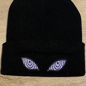 anime embroidered  pain-inspired winter cap, adjustable knit cuffed beanie