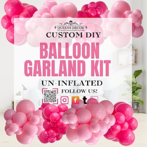 Pink DIY balloon Garland Kit Barbie theme Garland custom pink Balloons set baby shower kids girls birthday balloon party kit