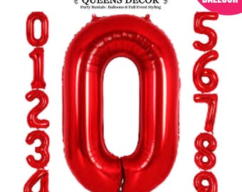 Jumbo Number Foil Balloon 0-9 | Giant 32” Helium Balloon | Birthday Party Decor | Milestone Celebration Backdrop Prop for Kids & Adults