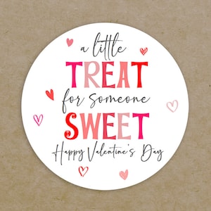 Alles Gute zum Valentinstag Eine kleine Belohnung für Jemanden Süße Kreis Etiketten Gedruckt Personalisierte Runde Herzen Aufkleber