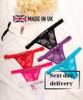 Personalised Thong,Personalised Thong, lace thong, Custom Name Thong,Wedding gift,Valentines gift Lingerie Women Love Comfort Womenswear