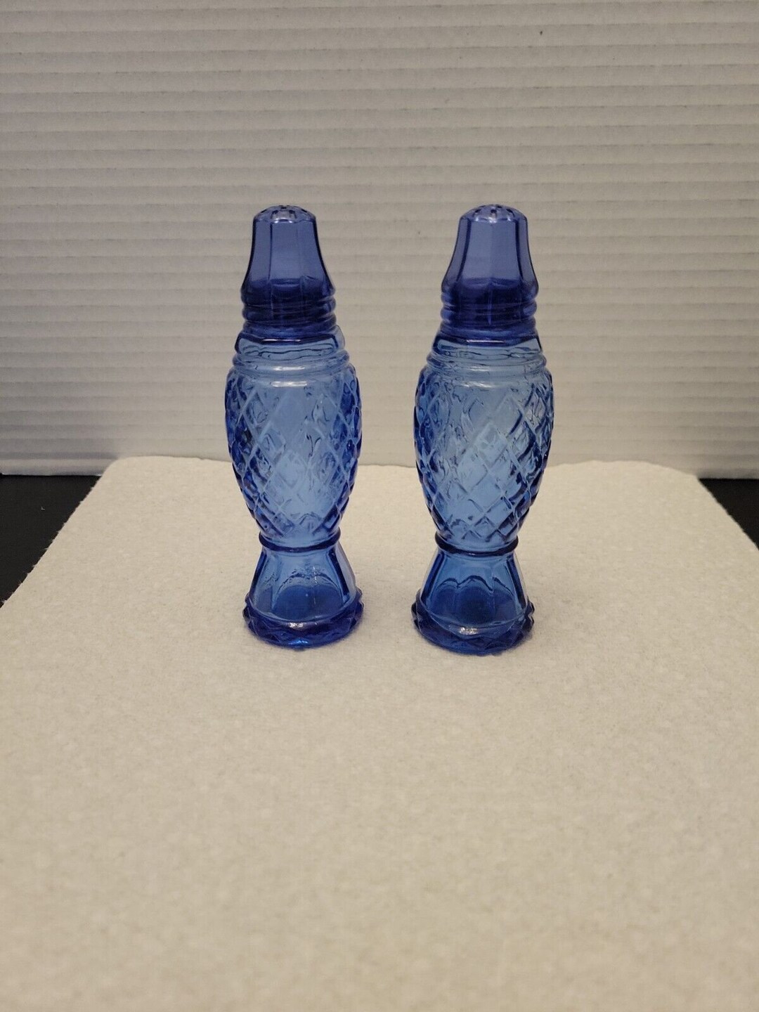Vintage Avon Cobalt Blue Glass Salt and Pepper Shakers Set Etsy