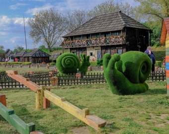 Outdoor Animal Snail Topiary Green Figures