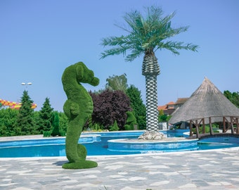 Seahorse artificial grass topiary fugures