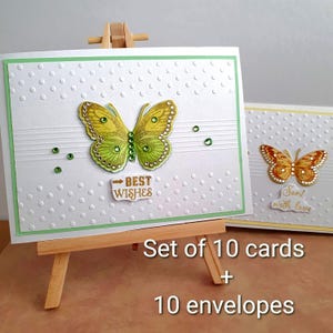 Exklusives 3D-Schmetterlings-Grußkarten-Set, handgefertigte verschiedene Glanzkarten, geprägte zarte Karten, elegante Postkarten, vielseitige anmutige Karten